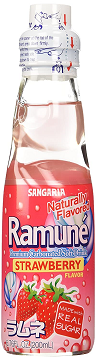 RAMUNE Peach flavored carbonated soft drink, 6.76 ounce glass bottles (pack of 12)