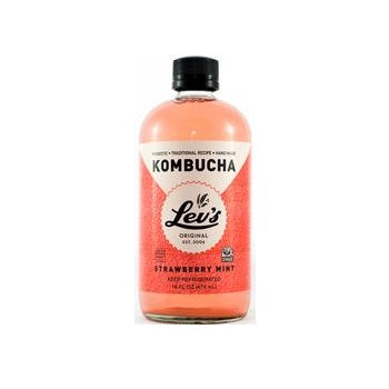 Lev's Kombucha Strawberry Mint - from San Francisco 16oz /12pk