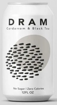 DRAM - Herbal Sparkling Water "Cardamom & Black Tea", 12 Ounce Cans (Pack of 24)