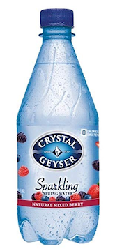 Variety Pack Crystal Geyser Flavored Sparkling Spring Water (Lemon, Lime, Orange, Berry), 18 Ounce Bottles (Pack of 28)